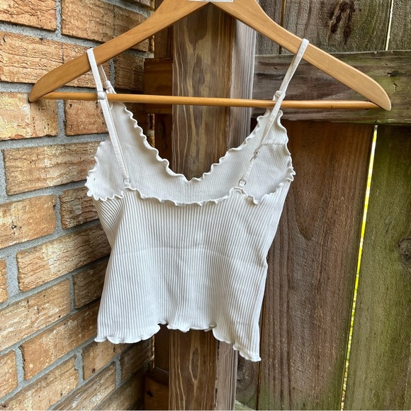 Free People Scalloped Ribbed Camisole - Cream - Picture 2 of 3